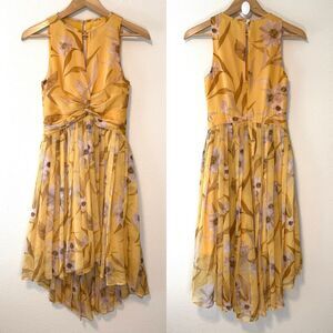 Ted Baker Fabulas Pleat Crepe High/Low Midi Dress Size 1 Ted Size 0-2 US